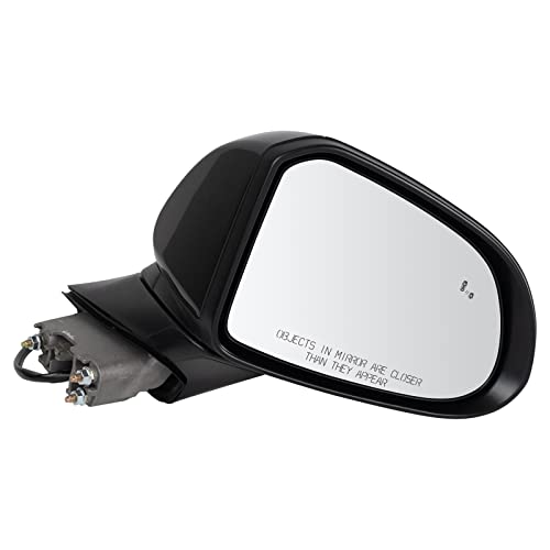 TRQ Passenger Side Power Mirror Paint to Match Smooth Black without Heat Compatible with 2019-2020 Hyundai Santa Fe HY1321262 - Image 1