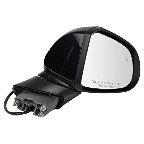 TRQ Passenger Side Power Mirror Paint to Match Smooth Black without Heat Compatible with 2019-2020 Hyundai Santa Fe HY1321262 - Image 3