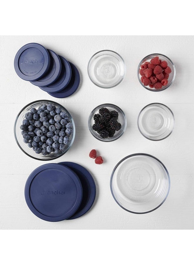 Anchor Hocking 12 Piece Glass Storage Containers with Lids (6 Glass Food Storage Containers & 6 Navy Blue SnugFit Lids) - Image 5