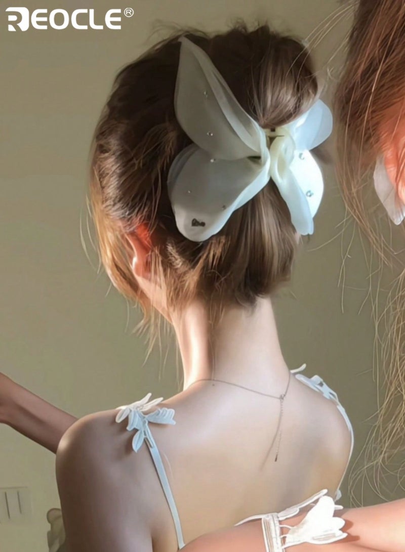 REOCLE Women's Heart-Shaped Hair Claw with Decorative Accents Elegant Large-Size Hair Accessory Versatile Styling Clip for Daily & Occasion Use - Image 1