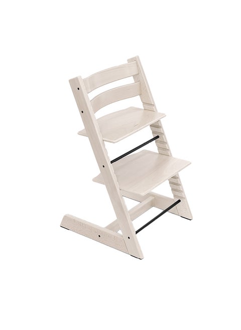 Tripp Trapp Chair + Tripp Trapp Newborn Set ( Grey ) Cozy, Safe And Simple To Usebaby Chair For Newborns Up To 20 Lbs /9 Kg White Wash