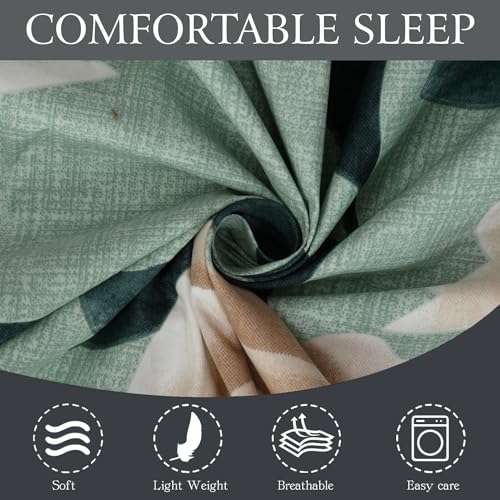 FRESH FROM LOOM Single Bed Floral Design Microfiber Single Bedsheet | Hypo-Allergenic Bedsheets/Bedcover | Wrinkle Free | Includes 1 Pillow Covers (60x90 Inches | Sea Green), 144 TC - Image 2