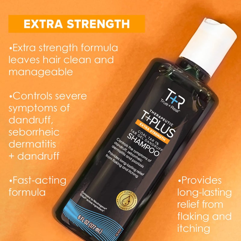 True+Real شامبو True+Real Therapeutic Tar Gel المضاد للقشرة 1% قطران الفحم، 6 أونصة - Image 4
