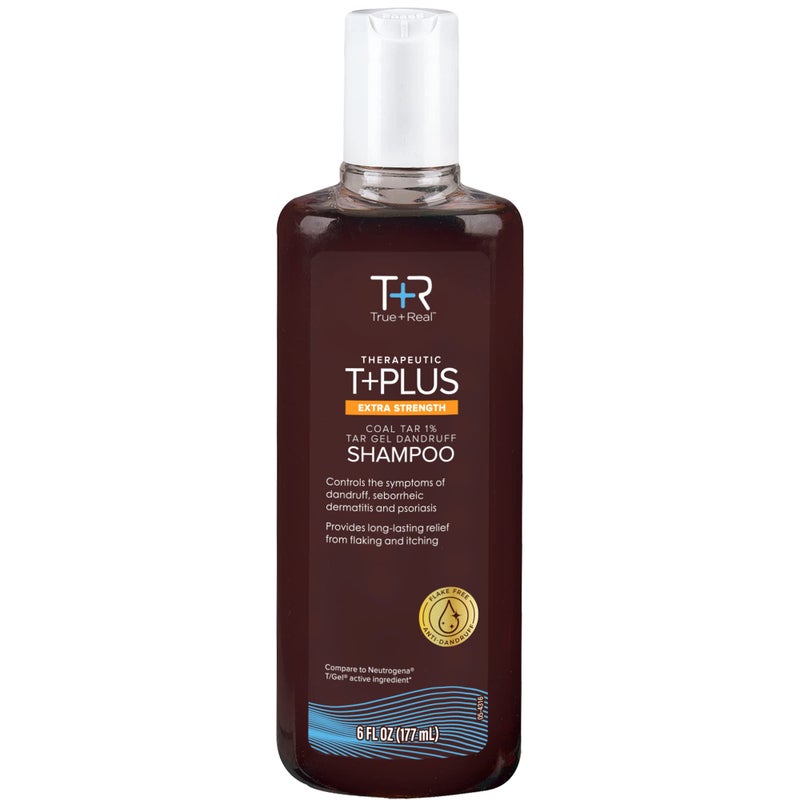True+Real شامبو True+Real Therapeutic Tar Gel المضاد للقشرة 1% قطران الفحم، 6 أونصة - Image 1