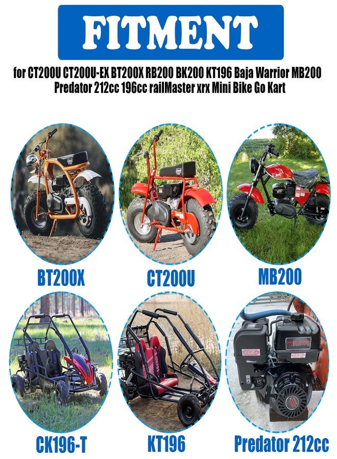 APPYU Carburetor w/Main Jet Kit Upgraded carb for Coleman BT200X CT200U Trail CT200U-EX CT200U-EXR Mini Bikes Go-Kart Baja Warrior MB165 MB200 196cc 200cc 212cc 6.5Hp Manual Choke Go kart Carb - Image 2