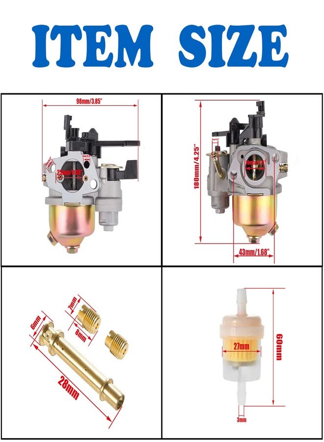 APPYU Carburetor w/Main Jet Kit Upgraded carb for Coleman BT200X CT200U Trail CT200U-EX CT200U-EXR Mini Bikes Go-Kart Baja Warrior MB165 MB200 196cc 200cc 212cc 6.5Hp Manual Choke Go kart Carb - Image 5