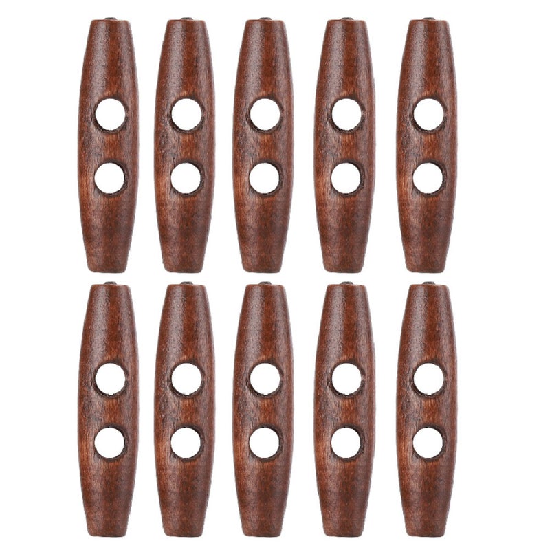 50Pcs Dark Coffee Sewing 2 Holes Wood Buttons DIY Coat Clothes Accessories Decoration - Image 5