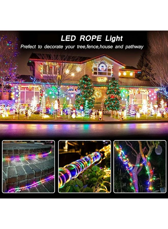 أبيض 100 LED 393.7 بوصة تحكم عن بعد أضواء خرطوم الحديقة الخارجية 8 أوضاع - Image 4