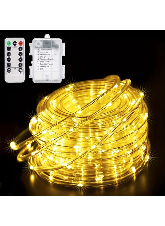 أبيض 100 LED 393.7 بوصة تحكم عن بعد أضواء خرطوم الحديقة الخارجية 8 أوضاع - Image 2