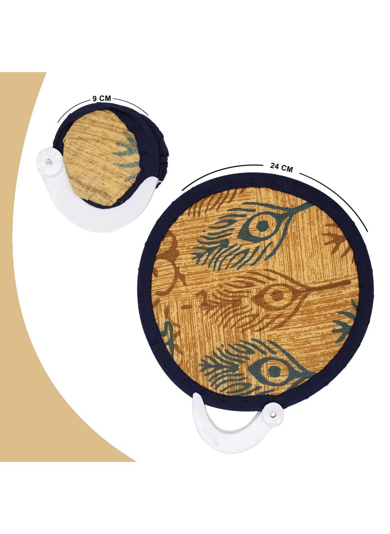 BAAL Baal Portable Lightweight Folding FanPankhi For IndoorOutdoor Summer Relief Set of 2 Multicolored  - Image 2