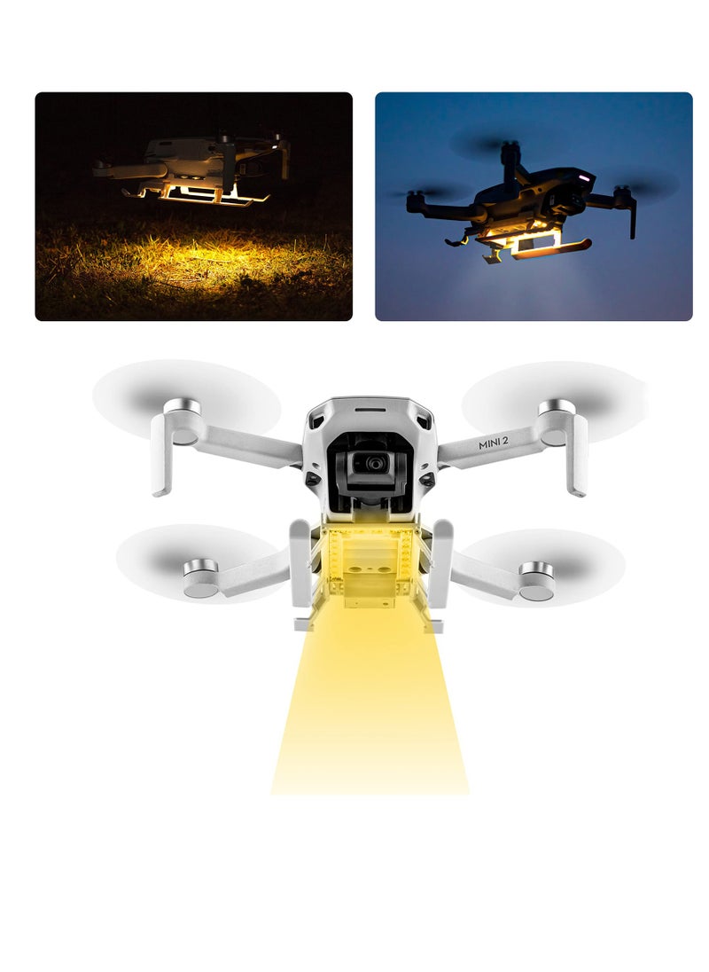 Generic - Led Light Landing Gear for DJI Mini 2/ Mini SE/ Mavic Mini Drones, Foldable Light-emitting Tripod with Nighttime Indication Flight Light Drone Extension Protection Accessory (Yellow Light) - Image 1