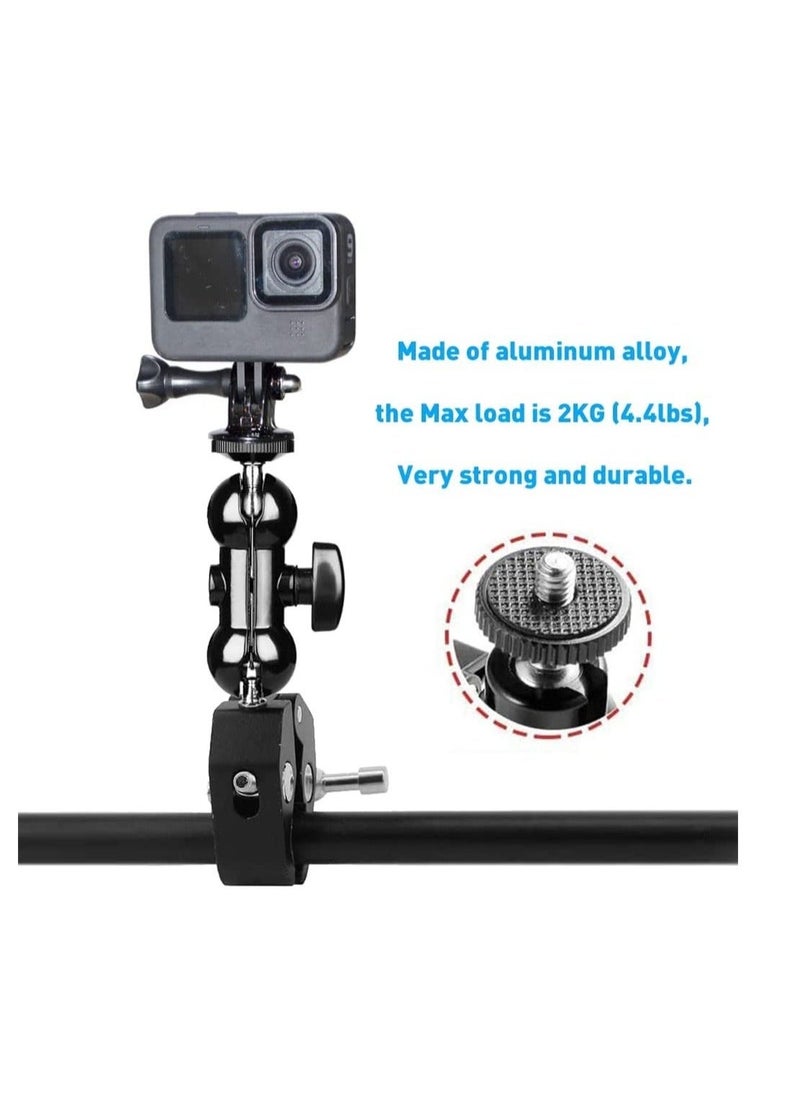 ماركة غير محددة Camera Clamp, Magic Arm, Double Ball Head Adapter, for Canon Nikon DSLR Camera/for Gopro/LED Lights (Black)  - Image 1