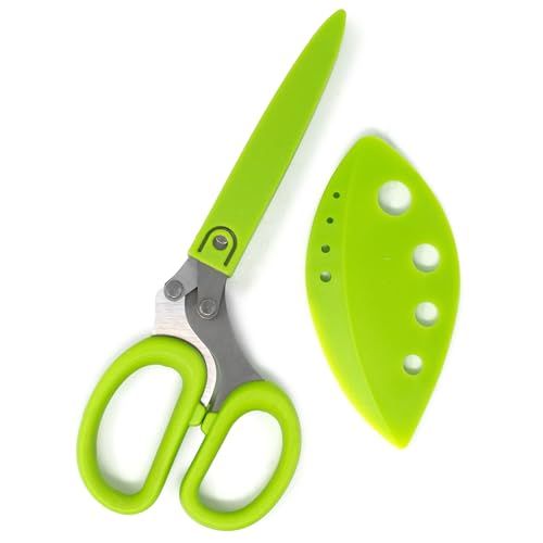 Norpro Multi Blade Herb Scissors with Blade Cleaner, 8-inch, Green - Image 2