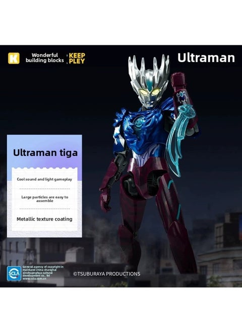 Enlightenment Wonderful Building Blocks Ultraman Super Hero Glare Mecha Assembly Model Boy Assembled Toy Gift-Color:Authentic Ultraman 75218 Ultraman Tiga