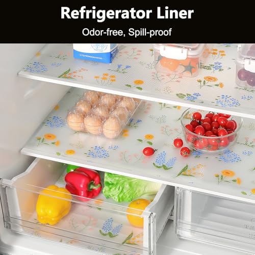 INNOLITES Shelf Liners for Kitchen Cabinets Non-Adhesive Drawer Liner with Floral, Waterproof Durable Easy to Clean, for Refrigerator, Shelves (Colorful Floral, 11.8" x 360") - Image 4