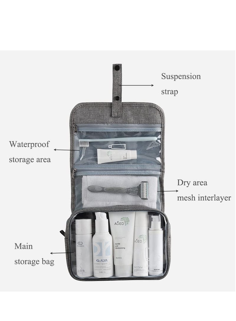 Excefore Toiletry Bag for Men, Make up Organizer for Women, Water Resistant Shaving Bag, Large Capacity Cosmetic Holder, Foldable Storage Bags with Divider and Handle for Toiletries Brushes Tools Daily Use - Image 5