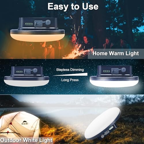 IODOO 16500mAh 3000LM 3000K 6000K Flashlight Portable LED Camping Lantern Rechargeable Light 60W with Magnet IP65 Waterproof Tent Light Power Failure - Image 2