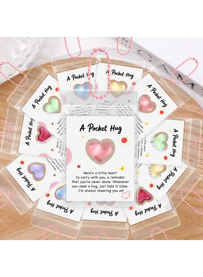 ٢٤ قطعة بطاقات جيوب على شكل قلب ذات بريق مع أكياس PVC محمولة لمفاجآت الحفلات - Image 1