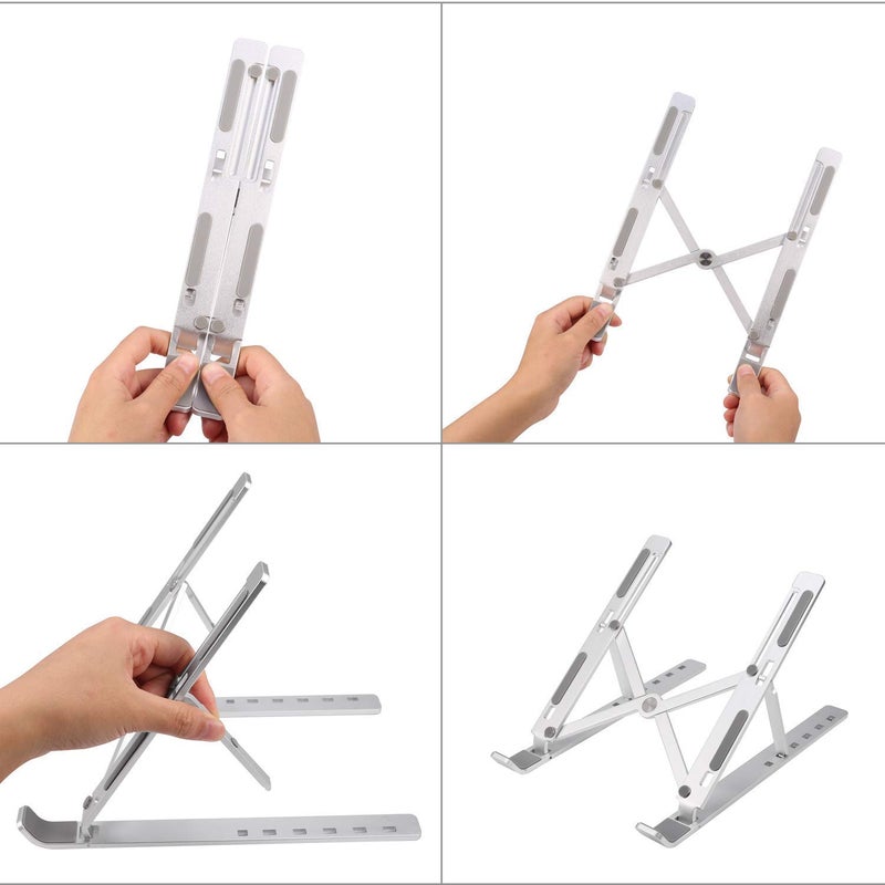 WISTAR Heavy Quality Foldable Aluminium Laptop Stand Foldable Metal Laptop Stand Dynamic Folding Metal Laptop Stand Folding Aluminium Laptop Stand Foldable Laptop Stand - Image 3