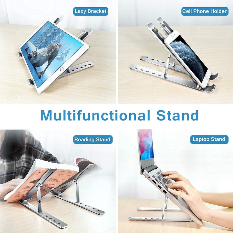 WISTAR Heavy Quality Foldable Aluminium Laptop Stand Foldable Metal Laptop Stand Dynamic Folding Metal Laptop Stand Folding Aluminium Laptop Stand Foldable Laptop Stand - Image 2