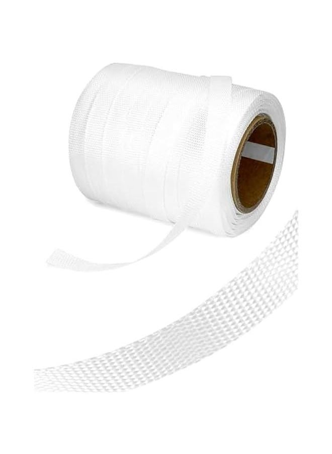 Arabest 3/4 x 250' Woven Cord Strapping Roll with 50 Pcs 3/4 Metal Buckles, Heavy Duty Polyethylene Braided Rope Strap Roll, 2400 lb Strong Break Strength 6 x 3 Core, White  - Image 3