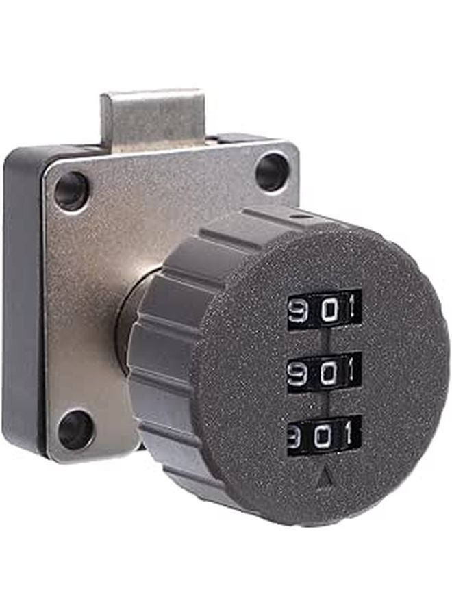 Gray 3 Digit Combination Drawer Lock for Office Desk File Cabinet Home Safety - Image 1