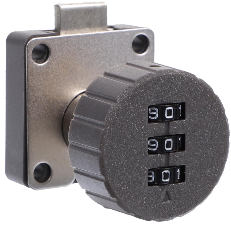 Gray 3 Digit Combination Drawer Lock for Office Desk File Cabinet Home Safety - Image 2
