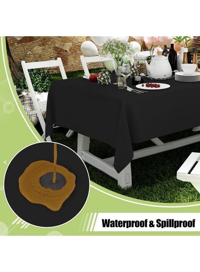 Smiry Disposable Table Cloth - 6 Pack, 54 x 108 Inch Waterproof Rectangle Tablecloths for Parties, Decorative Plastic Table Cover, Leakproof & Sturdy, Black - Image 3