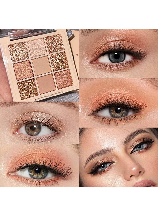 ديكالو لوحة ظلال عيون 9 ألوان شامبانيا روز جولد، مكياج ظلال عيون وردية لامعة، لوحة ظلال عيون عارية مع لمعة براقة، ظلال عيون طويلة الأمد مقاومة للماء وقابلة للدمج بمظهر طبيعي - Image 3