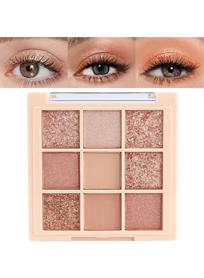 ديكالو لوحة ظلال عيون 9 ألوان شامبانيا روز جولد، مكياج ظلال عيون وردية لامعة، لوحة ظلال عيون عارية مع لمعة براقة، ظلال عيون طويلة الأمد مقاومة للماء وقابلة للدمج بمظهر طبيعي - Image 1