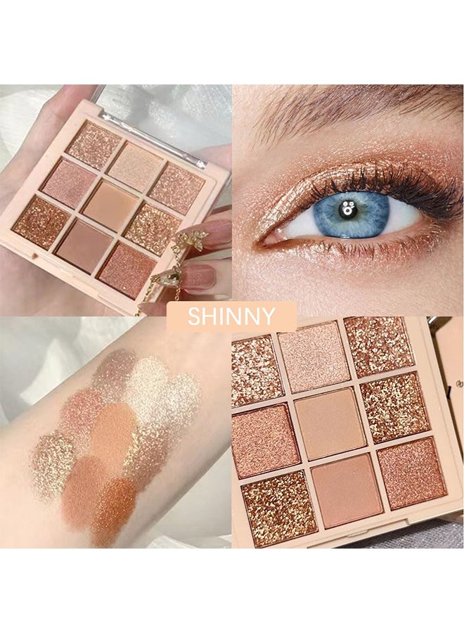 ديكالو لوحة ظلال عيون 9 ألوان شامبانيا روز جولد، مكياج ظلال عيون وردية لامعة، لوحة ظلال عيون عارية مع لمعة براقة، ظلال عيون طويلة الأمد مقاومة للماء وقابلة للدمج بمظهر طبيعي - Image 4