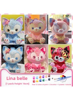 Internet Celebrity Jiji Cat Plaster Doll Coloring Large Painted Diy Piggy Bank Kidsren's Ceramic Handmade Kitten White Embryo-Color:Real Gypsum [large Size] Lina Belle 1 Piece - Height 16CM, Free 1 Set Of Coloring Set