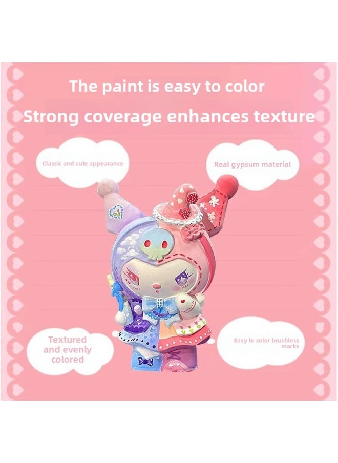 null - Internet Celebrity Jiji Cat Plaster Doll Coloring Large Painted Diy Piggy Bank Kidsren's Ceramic Handmade Kitten White Embryo-Color:Real Gypsum [large Size] Lina Belle 1 Piece - Height 16CM, Free 1 Set Of Coloring Set - Image 1