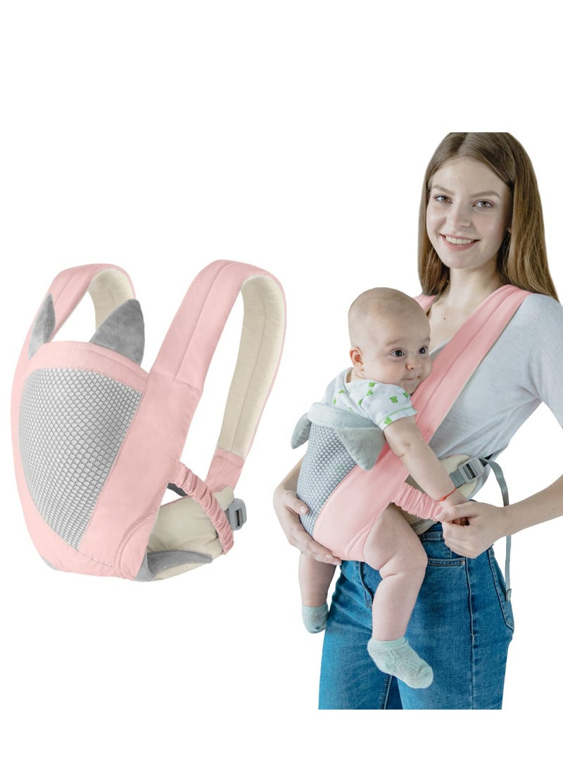 KASTWAVE Baby Carrier, Multi-Functional 9 in 1 Baby Backpack Carrier, Shoulder Strap Grid Breathable Infant Sling for 3-36 Month Baby to Toddler Girl and Boy 7-40 lbs (Pink) - Image 1
