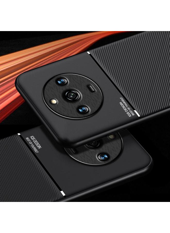 S-TOP Case For Realme 11 Pro / 11 Pro+ Classic Tilt Strip Grain Magnetic PC Hybrid TPU Phone Case - Image 2