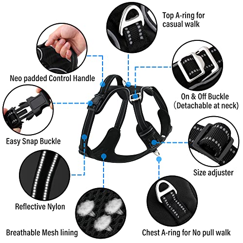 HANK Training Dog Harness Leash - Military Standard Fabric - 2 Meta Buckles - Chest Girth (Min 27 - Max 36" inches) (L - (Harness + Leash, Camouflage Tactical - Combo) - Image 2