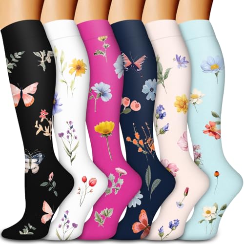 Bluemaple Compression Socks for Women & Men Circulation (6 Pairs) 15-20 mmHg is Best Support for Athletic Running Cycling - Image 1
