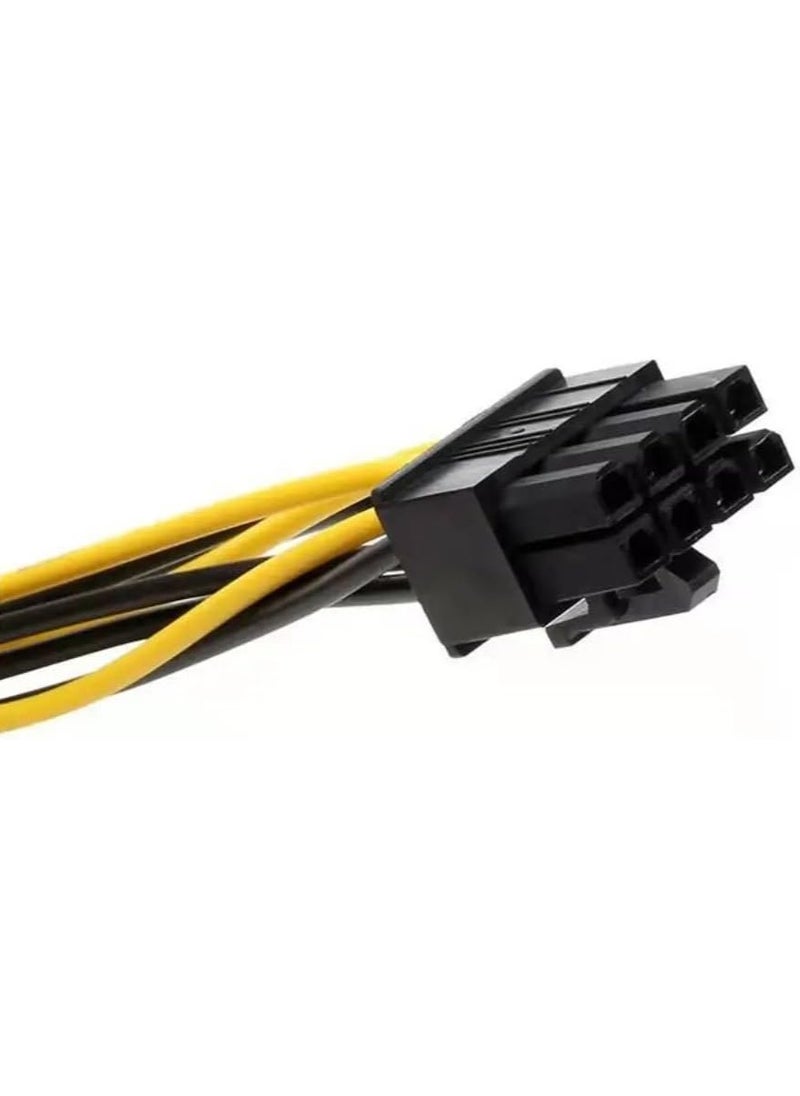 بيعتكلها Y الخائن 8 دبوس PCIe ذكر إلى موليكس المزدوج 4 دبوس ذكر 18 سنتيمتر 8 دبوس PCI Express إلى ثنائي 4 دبوس موليكس بطاقة الفيديو سلك الطاقة  - Image 2