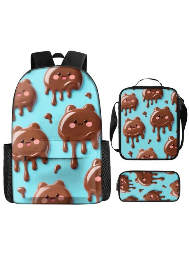 [Super new special offer] Cartoon theme bag three-piece set | double-shoulder + hand-held + storage pen bag | gift self-use good-looking - 1120  - Image 2