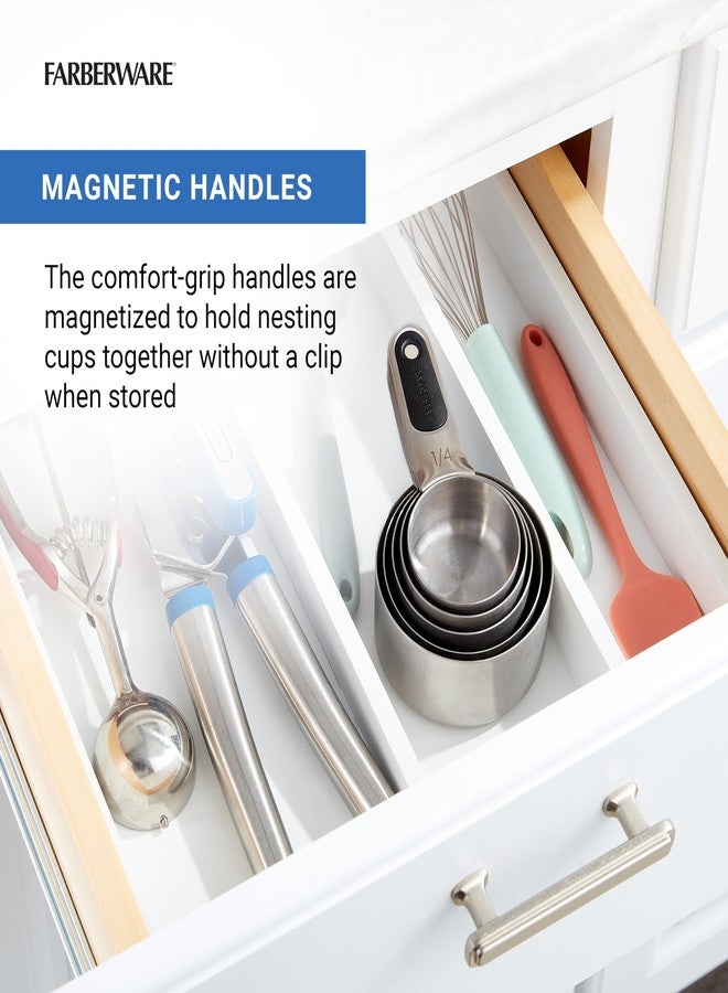 فاربرواير طقم أكواب قياس فاربروير الاحترافي من 5 قطع من الفولاذ المقاوم للصدأ، دقة وسهولة في كل استخدام، مزودة بمقابض مغناطيسية لسهولة التخزين، آمنة للغسل في غسالة الأطباق - Image 4