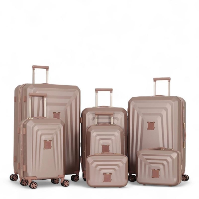 DIMA Bride's Dabash Travel Bag Set - 7 Pieces Includes 5 Trolley Bags and 2 Makeup Bags - Double Zipper Expansion Case - Dima Brand - Image 1