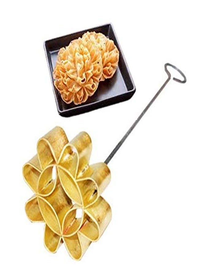 CoziNest Dok Jok Brass Mold Thai Crispy Lotus Blossom Cookies Sunflower Cookie Maker Lotus Flower Biscuit 4.13 In. (Large) - Image 1