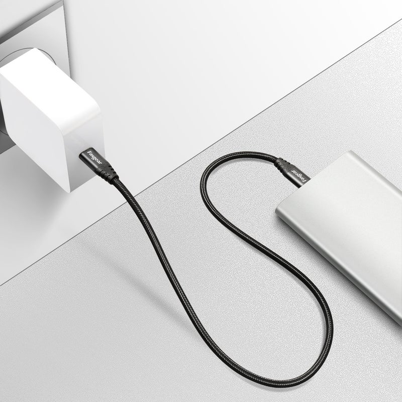 فاسجير كابل من USB-C إلى Micro USB بطول 1 متر، كابل مضفر من النايلون من النوع C إلى Micro USB متوافق مع Galaxy S7/S6 وHTC One/10 والمزيد (أسود، 3 أقدام) - Image 5