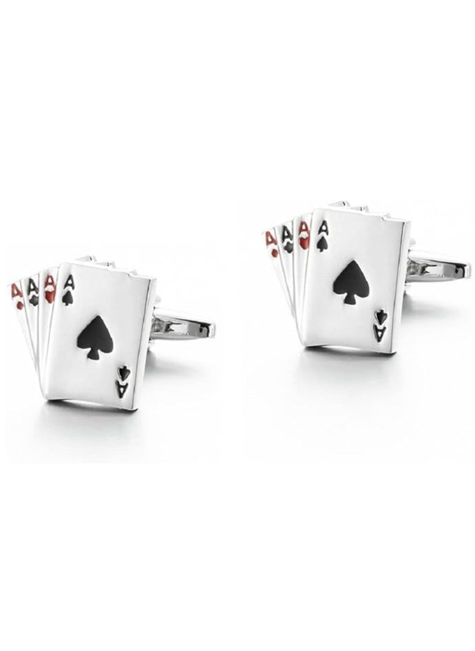 GROWSTEADY - Punk Rock Cards Cufflinks - Image 1