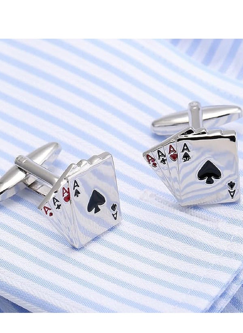 GROWSTEADY - Punk Rock Cards Cufflinks - Image 1