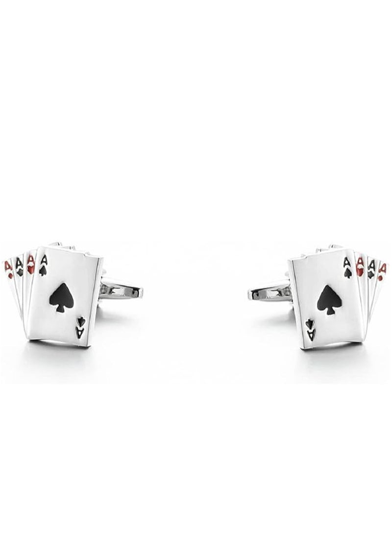 GROWSTEADY - Punk Rock Cards Cufflinks - Image 1