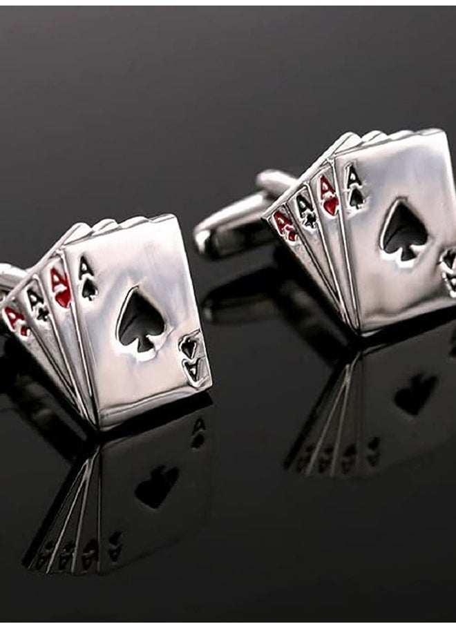 GROWSTEADY - Punk Rock Cards Cufflinks - Image 1