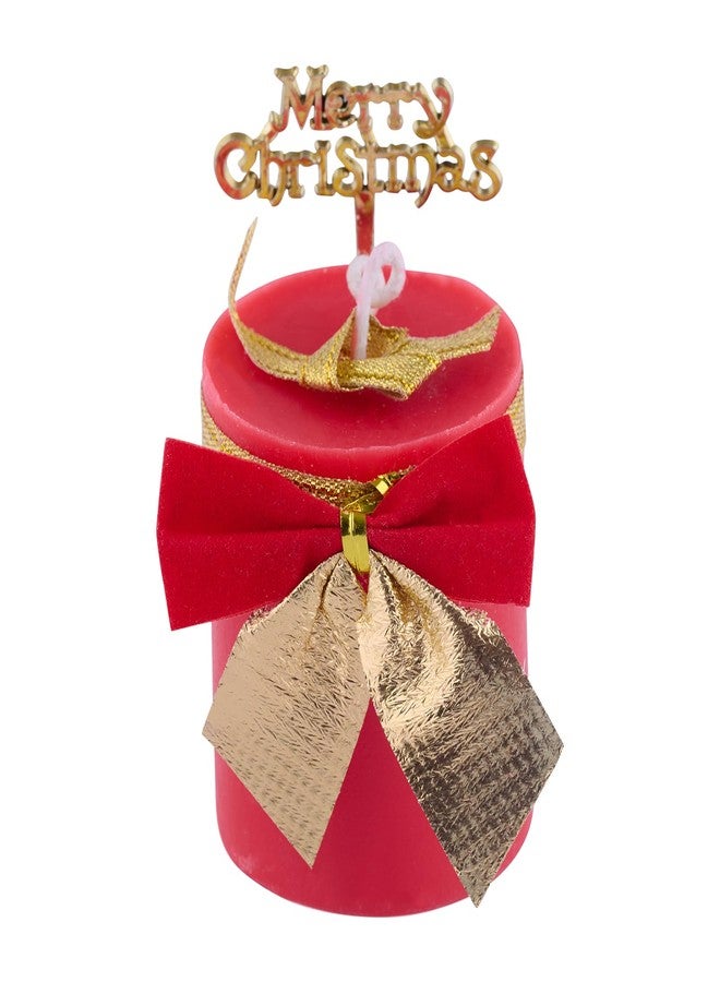 AAURAFUL Decorative Soy Wax Christmas Pillar Candles with Santa-Themed Accents - Festive Round Design for Holiday Home and Office Décor (Xmas Pillar Candle (Pack of 2)) - Image 2