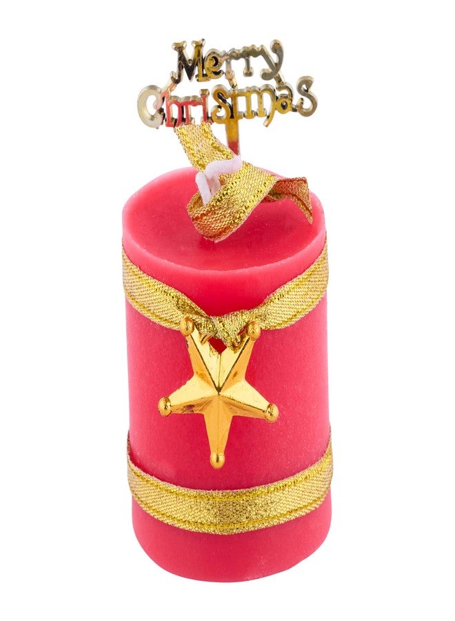 AAURAFUL Decorative Soy Wax Christmas Pillar Candles with Santa-Themed Accents - Festive Round Design for Holiday Home and Office Décor (Xmas Pillar Candle (Pack of 2)) - Image 1
