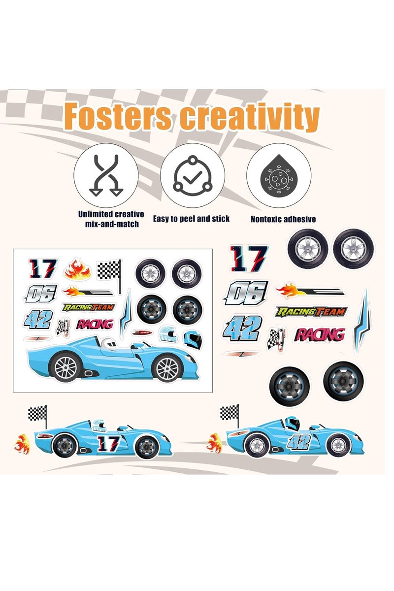 24 قطعة ملصقات السيارات السباق ، ملصقات السيارات السباق ملصقات السيارات القديمة Hotwheels ملصقات جعل ملصقات النقل السيارة الخاصة بك لعيد ميلاد سيارة السباق مزايا الهدايا الحرف اليدوية الديكورات - Image 2